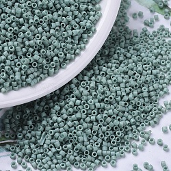 MIYUKI Delica Beads, Cylinder, Japanese Seed Beads, 11/0, (DB0374) Matte Opaque Sea Foam Luster, 1.3x1.6mm, Hole: 0.8mm, about 100000pcs/500g(SEED-MY11-DB0374)