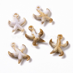 Acrylic Pendants, Imitation Gemstone Style, Starfish, BurlyWood, 25x18x5mm, Hole: 2.5mm, about 862pcs/500g(OACR-C011-11)
