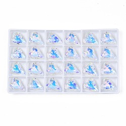 96Pcs Electroplated K9 Glass Pendants, Silver Plated Back, Faceted, Heart, Clear, 17.5x14.5x6mm, Hole: 1.4mm, about 24pcs/board, 4board/box(EGLA-N006-029D)