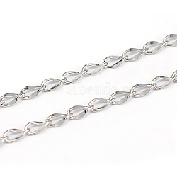 Tarnish Resistant 304 Stainless Steel Curb Chains, Soldered, Stainless Steel Color, 4.5~5x3x0.5mm(CHS-L001-56-0.5mm)