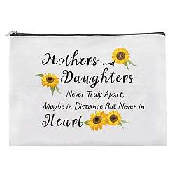 Canvas Bag, Multipurpose Travel Toiletry Pouch with Zipper, Sunflower Pattern, 9-1/8x7-1/8 inch(23x18cm)(ABAG-WH0027-003)