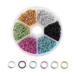 6 Colors Aluminum Wire Open Jump Rings, Mixed Color, 20 Gauge, 6x0.8mm, Inner Diameter: 4.4mm, about 180pcs/color, 1080pcs/box(ALUM-JP0001-01B)
