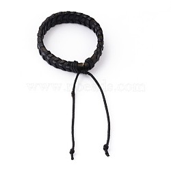 Leather Cord Bracelets, Black, 55mm(BJEW-N269-40)