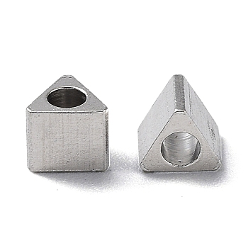 303 Stainless Steel Beads, Triangle, Stainless Steel Color, 3x3.5x3mm, Hole: 1.7mm