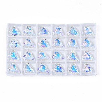 96Pcs Electroplated K9 Glass Pendants, Silver Plated Back, Faceted, Heart, Clear, 17.5x14.5x6mm, Hole: 1.4mm, about 24pcs/board, 4board/box
