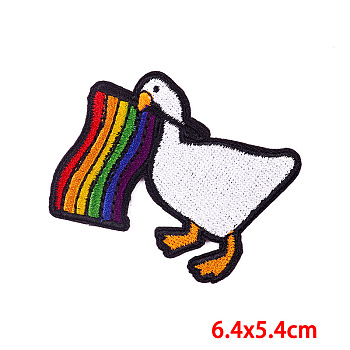 Animal Theme Computerized Embroidery Cloth Iron on/Sew on Patches, Costume Accessories, Duck Pattern, 54x64mm