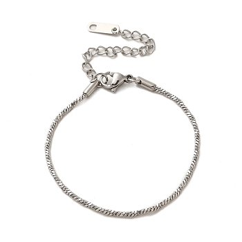 202 Stainless Steel Chain Bracelet, Stainless Steel Color, 6 inch(15.2cm)