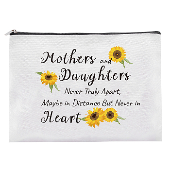 Canvas Bag, Multipurpose Travel Toiletry Pouch with Zipper, Sunflower Pattern, 9-1/8x7-1/8 inch(23x18cm)