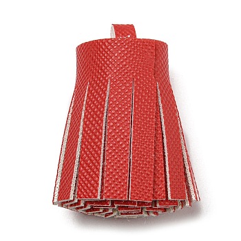 Imitation Leather Tassel Pendant Decorations, Dark Red, 36x20~25mm, Hole: 6x5.4mm