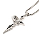 Alloy Black Enamel Ring Cross Pendant Necklaces(NJEW-R001-05P)-2