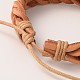 Adjustable Trendy Unisex Casual Style Braided Leather Cord Bracelets(BJEW-J112-07)-3