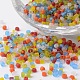 Perles rocailles rondes en verre mat de 8/0 couleurs transparentes (X-SEED-K003-3mm-M03)-1