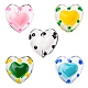 5Pcs 5 Colors Transparent Glass Heart Beads(GLAA-YW0003-18)-1