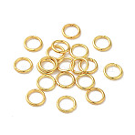 304 Stainless Steel Open Jump Rings, Round, for Chainmaille Weaves, Real 18K Gold Plated, 5x0.7mm, 21 Gauge, Inner Diameter: 3.5mm(X-STAS-K285-02G-G)