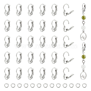 40Pcs 304 Stainless Steel Leverback Earring Findings, with 40Pcs Open Jump Rings, Stainless Steel Color, 16x11x3.5mm, Hole: 1mm(STAS-UN0052-48)