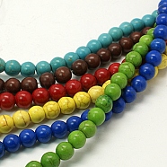 Synthetic Turquoise Beads Strands, Dyed, Round, Mixed Color, 8mm(TURQ-D106-8mm-M)