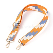 Polyester Bag Strap, with Zinc Alloy Clasps, Geometric Patterns, for Bag Replacement Accessories, Orange, 66~132x3.6cm(FIND-H214-A03)