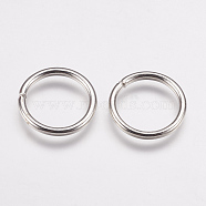 Iron Open Jump Rings, Platinum, 18x1.5mm, Inner Diameter: 15mm(X-IFIN-K036-03A-P)