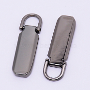 Zinc Alloy Replacement pull-tab Accessories, for Luggage Suitcase Backpack Jacket Bags Coat, Gunmetal, 41x12x4mm, Hole: 7x8mm(PALLOY-WH0081-22A)