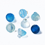 Natural Chalcedony Charms, Dyed, Lotus, Dodger Blue, 8~10x10mm, Hole: 1mm(G-N336-004-A01)