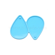 Teardrop DIY Pendant Silicone Molds, for Earring Making, Resin Casting Molds, For UV Resin, Epoxy Resin Jewelry Making, Deep Sky Blue, 68x90x4mm, Hole: 5mm, Inner Diameter: 64x44mm(DIY-WH0301-95B)