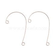 316 Stainless Steel Ear Cuff Findings, Climber Wrap Around Non Piercing Earring Findings with 2 Loop, Rose Gold, 59x37x0.5mm, Hole: 4mm(STAS-H148-02RG)