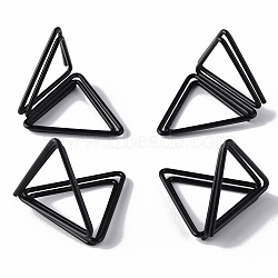 Mini Iron Place Card Holders, Cute Table Card Holders, for Wedding, Parties, Triangle, Electrophoresis Black, 17x23x24~30mm(ODIS-N022-02B)