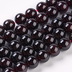 Gemstone Beads Strands, Natural Garnet, Round, Dark Red, 4mm, Hole: 0.5mm, about 92pcs/strand, 17 inch(L-G-G099-4mm-36)