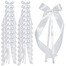 Bowknot Polyester Ribbon for DIY Dress, Garment Decoration, or Festive & Party Decor, White, 230x100x4.5mm(DIY-WH0321-55)