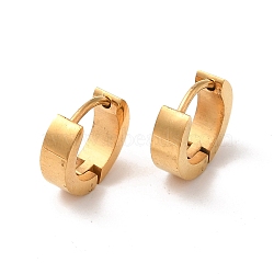 Polishing Ion Plating(IP) 304 Stainless Steel Hoop Earrings, Golden, 9x3mm(EJEW-P255-11G)