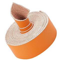 Flat Microfiber Imitation Leather Cord, Garment Accessories, Orange, 25x1.5mm, about 2.19 Yards(2m)/Roll(LC-WH0006-07B-05)