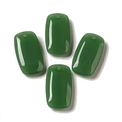 Glass Pendants, Imitation Gemstone, Rectangle Charms, Sea Green, 30x17x7mm, Hole: 1.6mm(GLAA-B017-08A-02)