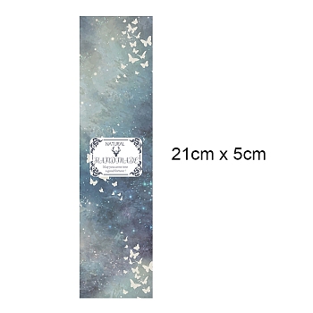 Starry Sky Theeme Handmade Soap Paper Tag, Both Sides Coated Art Paper Tape with Tectorial Membrane, for Soap Packaging, Rectangle with Word Natural HANDMADE May you come into a good fortune!, Slate Gray, 210x50mm