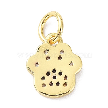 Brass Micro Pave Cubic Zirconia Charms(X-ZIRC-C022-22G)-2