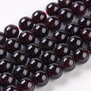 Dark Red Round Garnet Beads