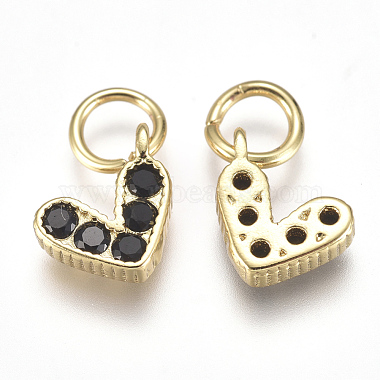 Brass Micro Pave Cubic Zirconia Charms(ZIRC-F111-08G-01)-2