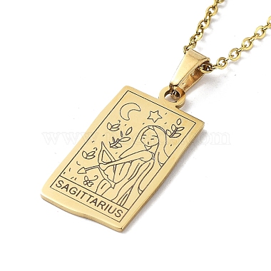 colliers pendentif rectangle avec douze constellations(NJEW-D069-01G-09)-2