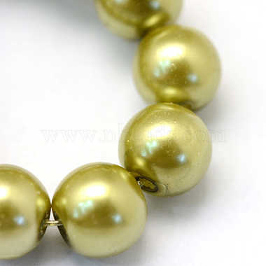 Backen gemalt pearlized Glasperlen runden Perle Stränge(X-HY-Q003-6mm-43)-3