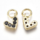 Brass Micro Pave Cubic Zirconia Charms(ZIRC-F111-08G-01)-2