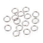 Brass Open Jump Rings, Saw Cut Round, Nickel Free, Real Platinum Plated, Real Platinum Plated, 18 Gauge, 6x1mm, about 46pcs/5g(X-KK-T014-126P-01)