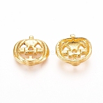 Halloween Theme Alloy Cabochons, Pumpkin, for UV Resin Filler, Epoxy Resin Jewelry Making, Golden, 9x10x2.5mm(PALLOY-WH0068-16G)
