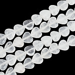 1 Strand Natural Quartz Crystal Beads Strands, Rock Crystal Beads, Heart, 10x10.5~11x5mm, Hole: 1.2mm, about 40pcs/strand, 15.35''(39cm)(G-OC0005-76)