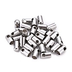 Tarnish Resistant 201 Stainless Steel Cord Ends, End Caps, Column, Stainless Steel Color, 11x6mm, Hole: 3mm, Inner Diameter: 5mm(STAS-F250-10P-R)