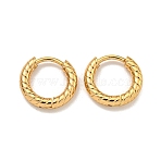 202 Stainless Steel Huggie Hoop Earrings with 304 Stainless Steel Pins for Women, Golden, 12x2.5mm(EJEW-H003-04G)
