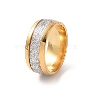 Enamel Texture Flat Band Ring, 201 Stainless Steel Jewelry for Women, Golden, Inner Diameter: 17mm(RJEW-I089-28G)