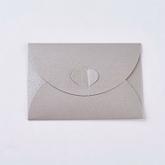 Retro Colored Pearl Blank Mini Paper Envelopes, Wedding Party Invitation Envelope, DIY Gift Envelope, Heart Closure Envelopes, Rectangle, Silver, 7.2x10.5cm(DIY-WH0041-A07-A)