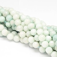 Faceted Round Natural Peru Amazonite Bead Strands, 8mm, Hole: 1mm, about 49pcs/strand, 15.74 inch(G-L448-01-8mm)