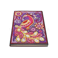 DIY Christmas Theme Diamond Painting Notebook Kits, including PU Leather Book, Resin Rhinestones, Pen, Tray Plate and Glue Clay, Peacock, 210x145x8mm(XMAS-PW0001-108O)