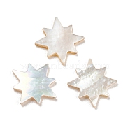 Natural Sea Shell Cabochons, Star, White, 9.5x9.5x1mm(SHEL-D079-12)