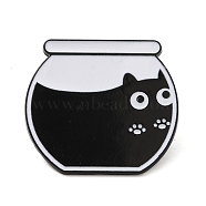 Liquid Cat Enamel Pins, Black Alloy Badge for Backpack Clothes, Bottle, 25.5x28.5x1.3mm(JEWB-G028-02H)